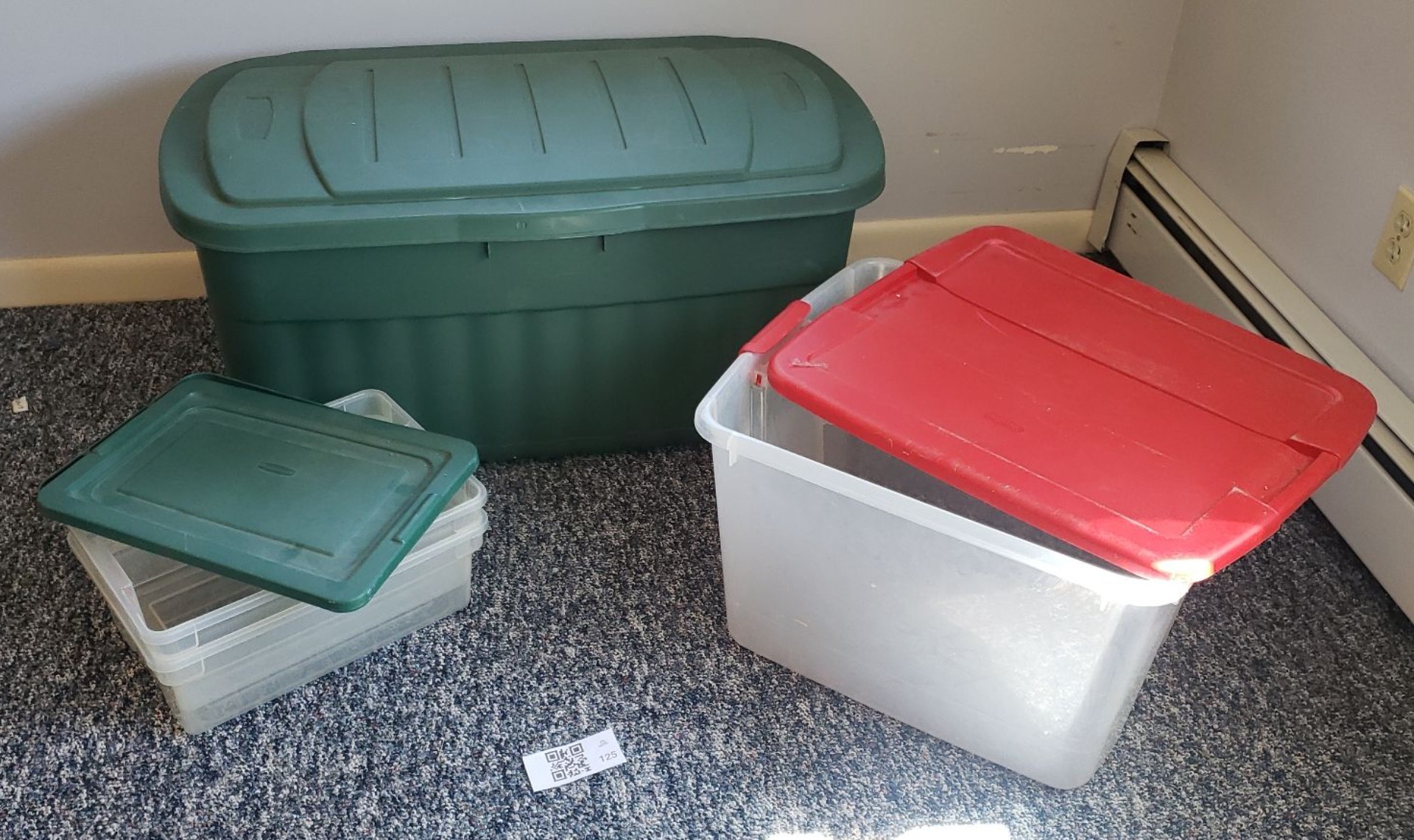 Four Plastic Storage Bins with Lids - image 1 of 3