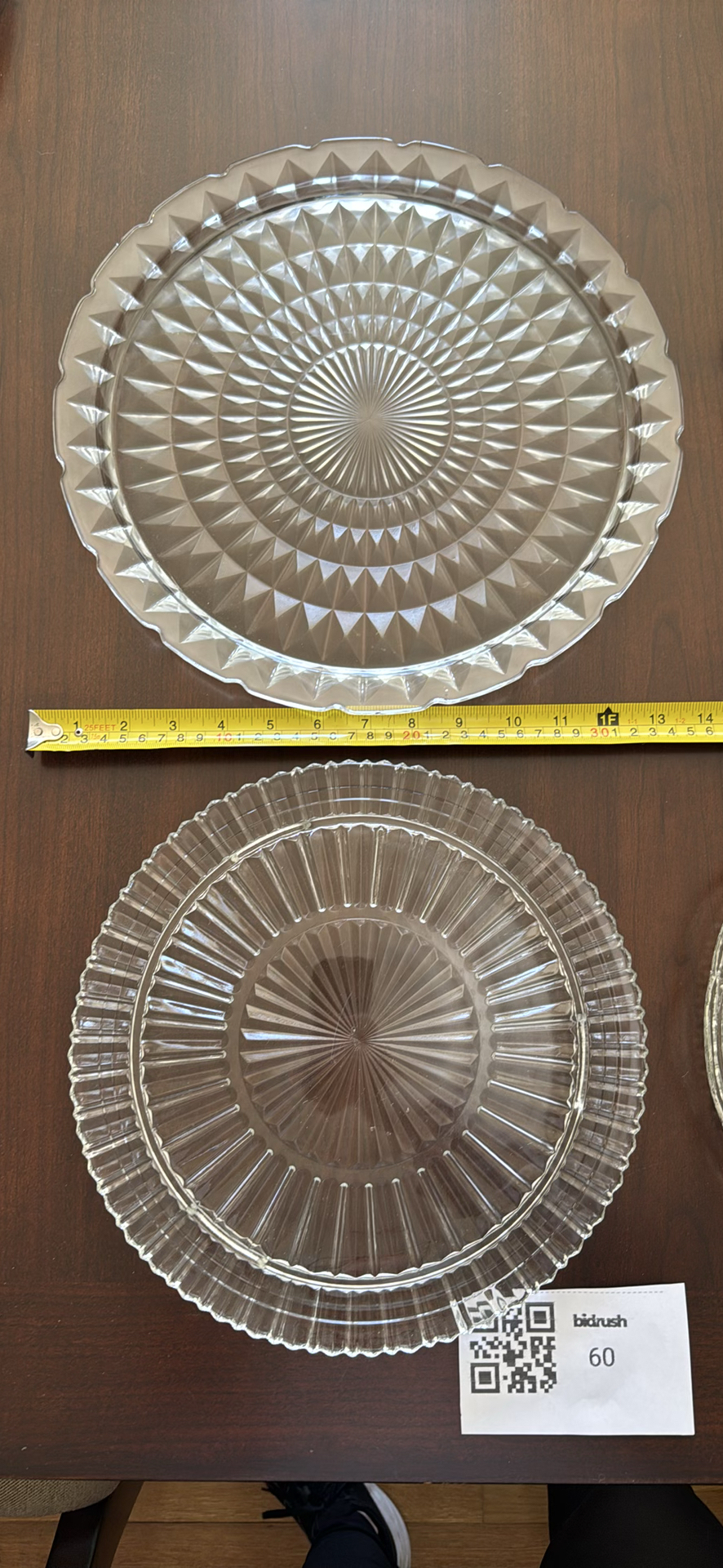 Four Clear Pressed Glass Serving Plates - image 3 of 4