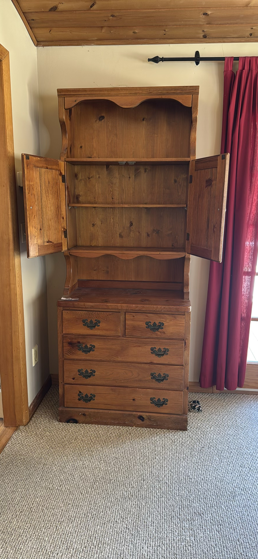 Vintage Pine Hutch  - image 3 of 4