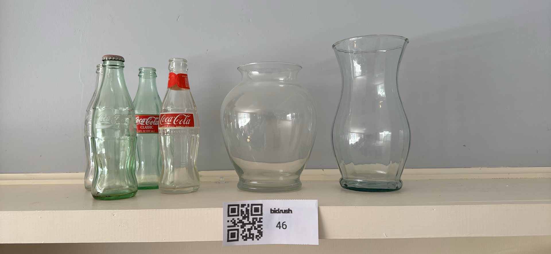 Three Glass Vases and Three Coca-Cola Glass Bottles - image 5 of 7