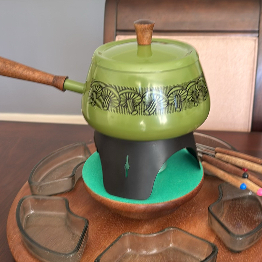 Fondue Pot Set with Stand, Glass Bowls, and Forks - image 2 of 3