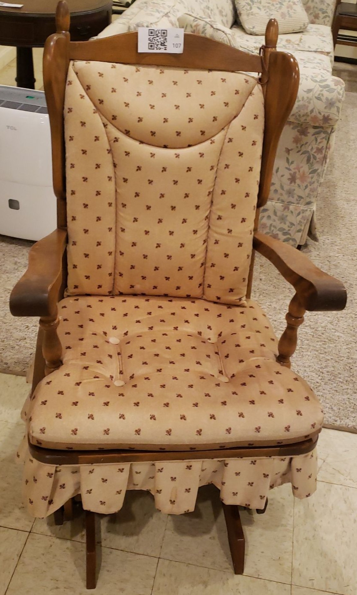 Wooden Upholstered Glider Chair - image 1 of 3