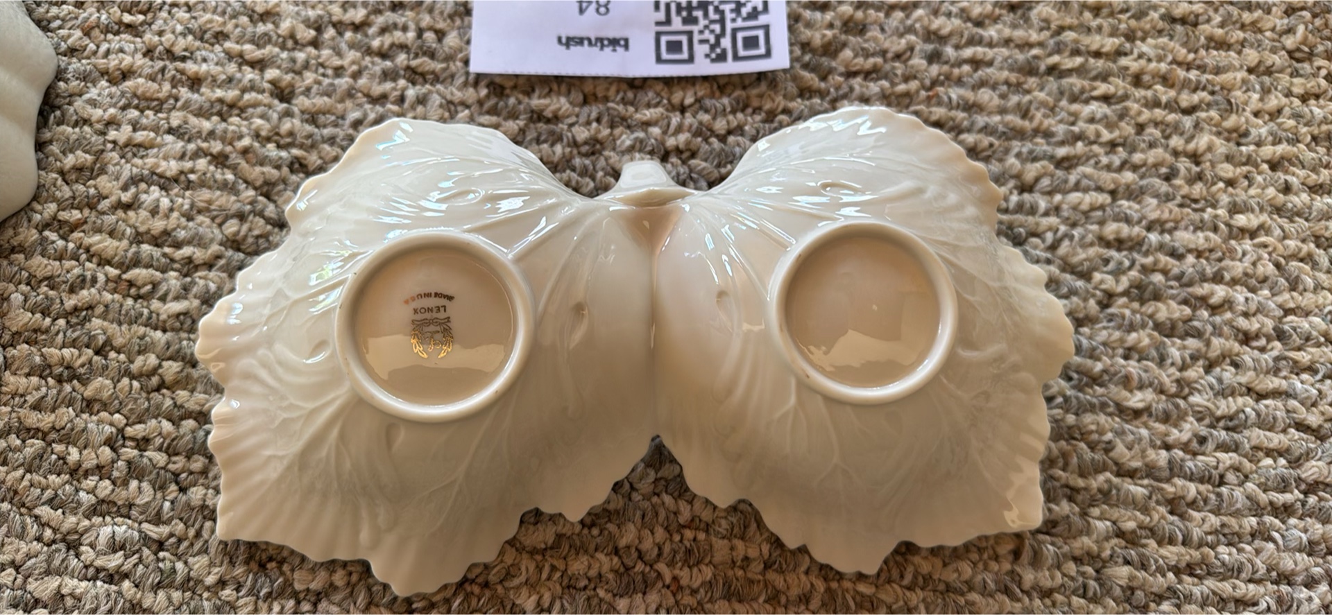 Lenox Ivory Ceramic Serving Bowl, Leaf Dish, and Bud Vase - image 5 of 8