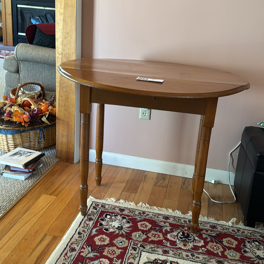Wooden Drop-Leaf Table and Ceramic Table Lamp - image 5 of 6