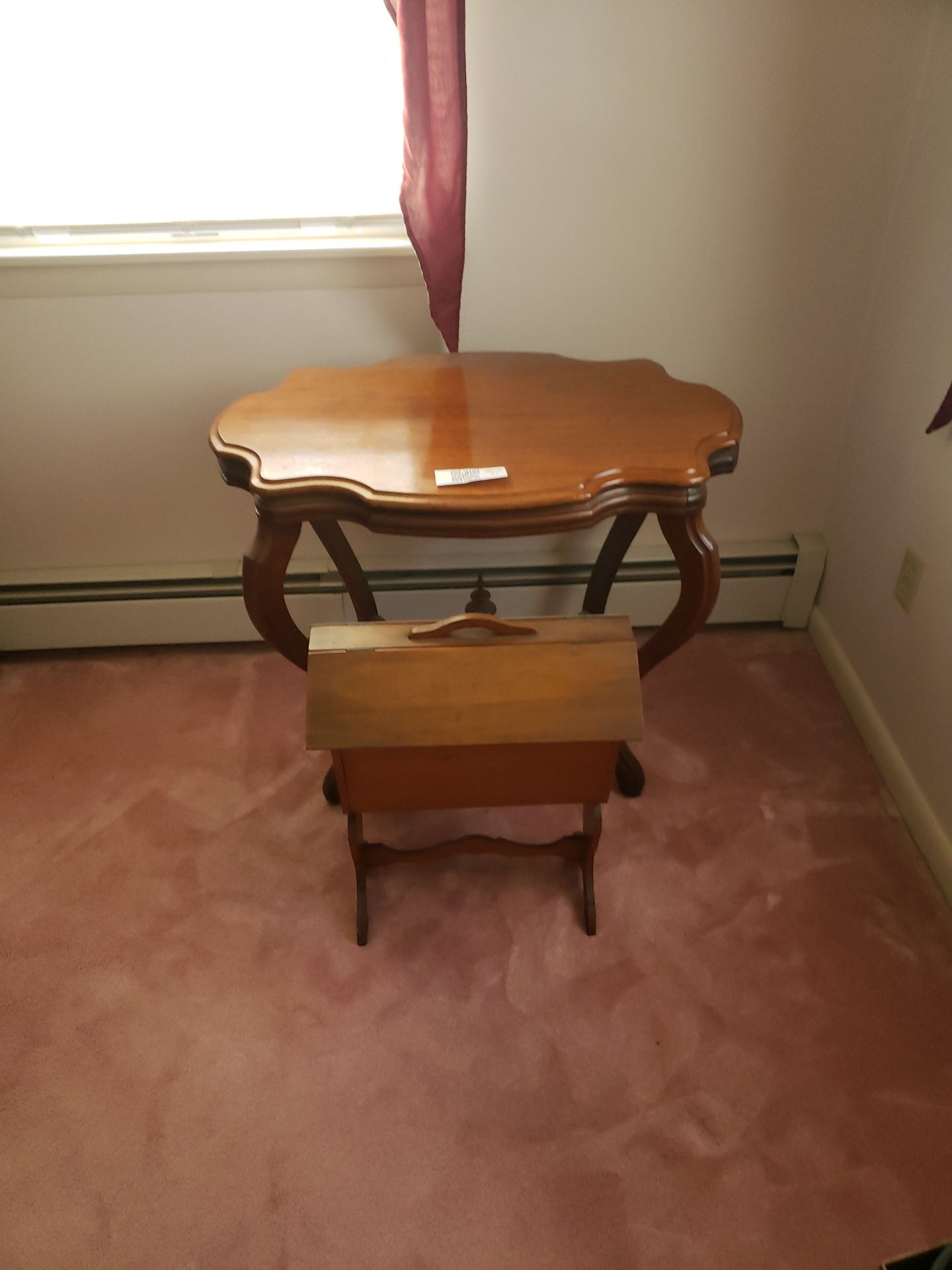 Vintage French Louis XV Style Carved Side Table with matching pedestal stand - image 2 of 4