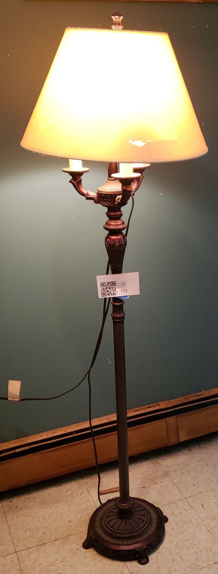 Three-Light Floor Lamp with Fabric Shade - image 1 of 4