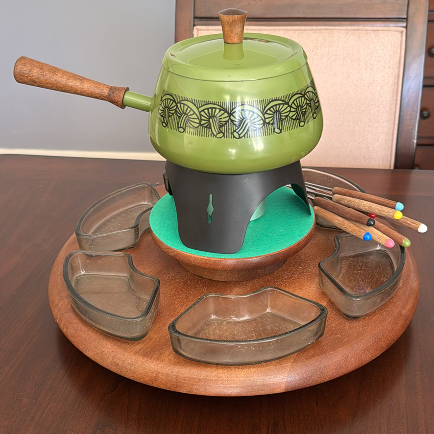 Fondue Pot Set with Stand, Glass Bowls, and Forks - image 3 of 3