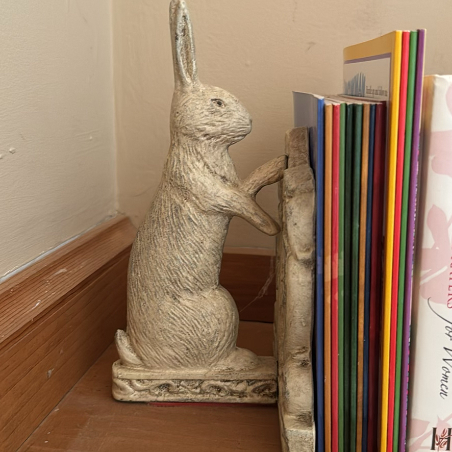 Rabbit Bookends with Children’s Books and Book Themed Coasters - image 3 of 4
