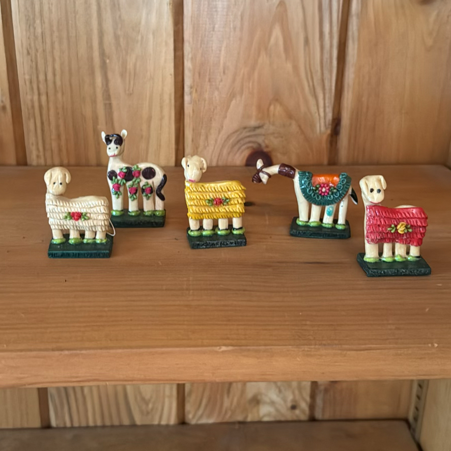 Five Painted Animal Figurines - image 2 of 2