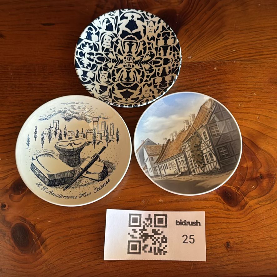 Set of Four Danish Decorative Ceramic Plates - image 1 of 7