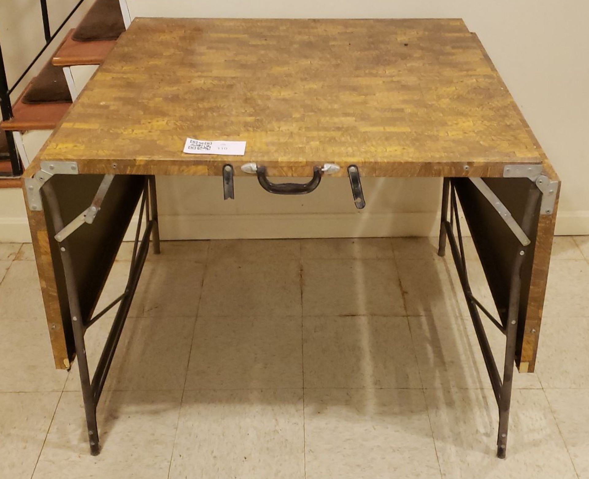 Wooden Folding Table with Metal Legs - image 1 of 3