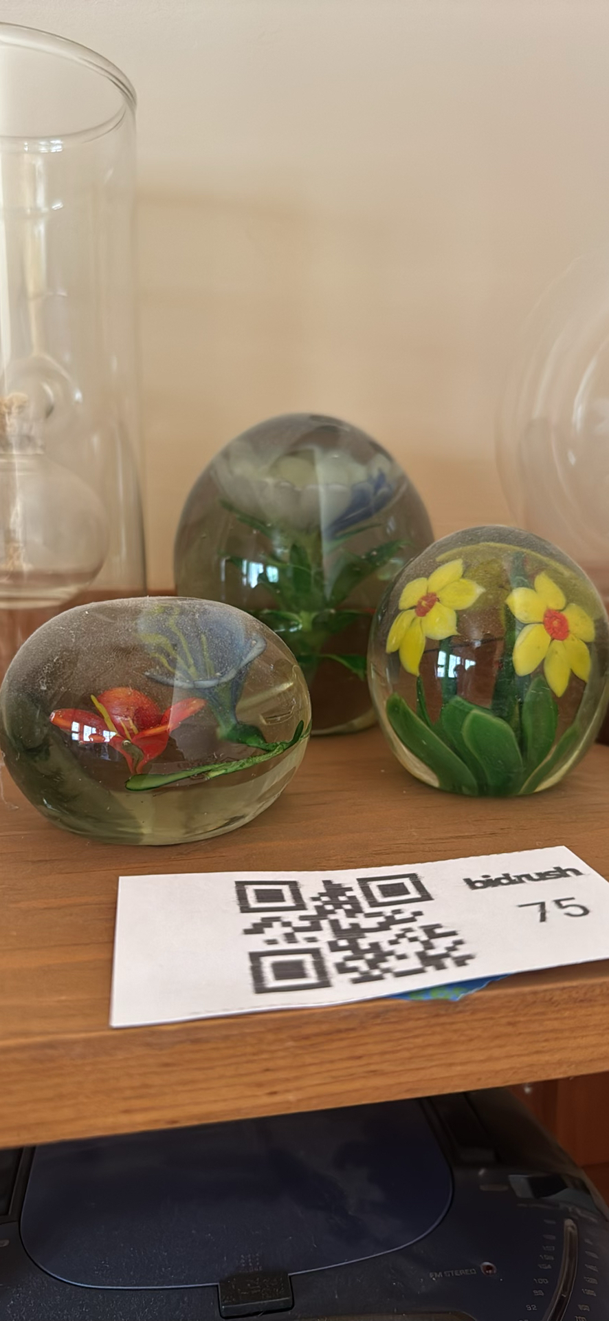Glass Decorative Lamps, Candle Holders, and Floral Paperweights - image 3 of 5