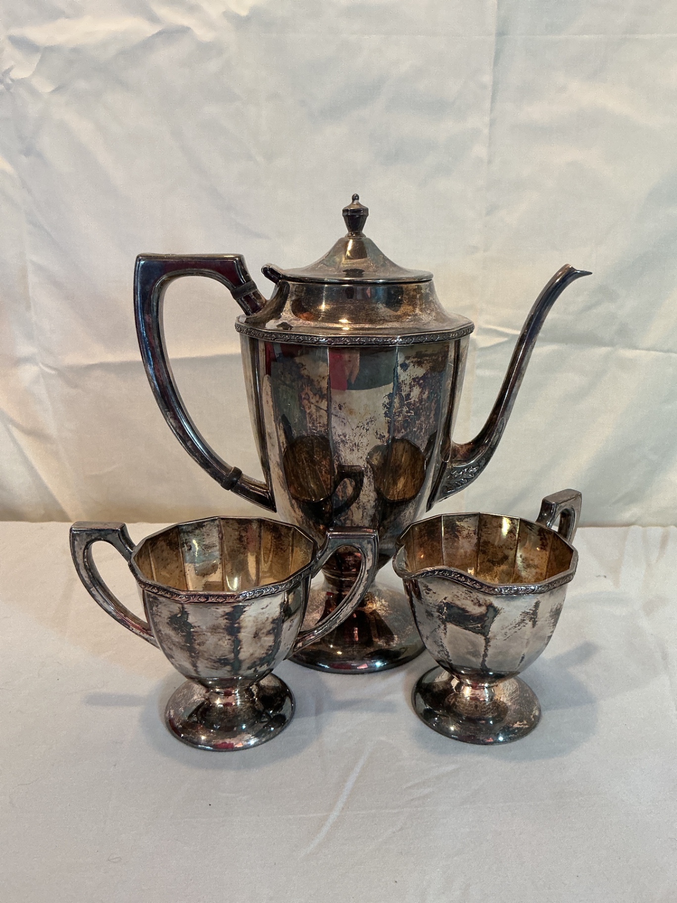 Silverplate tea service with tray and accessories - image 2 of 3