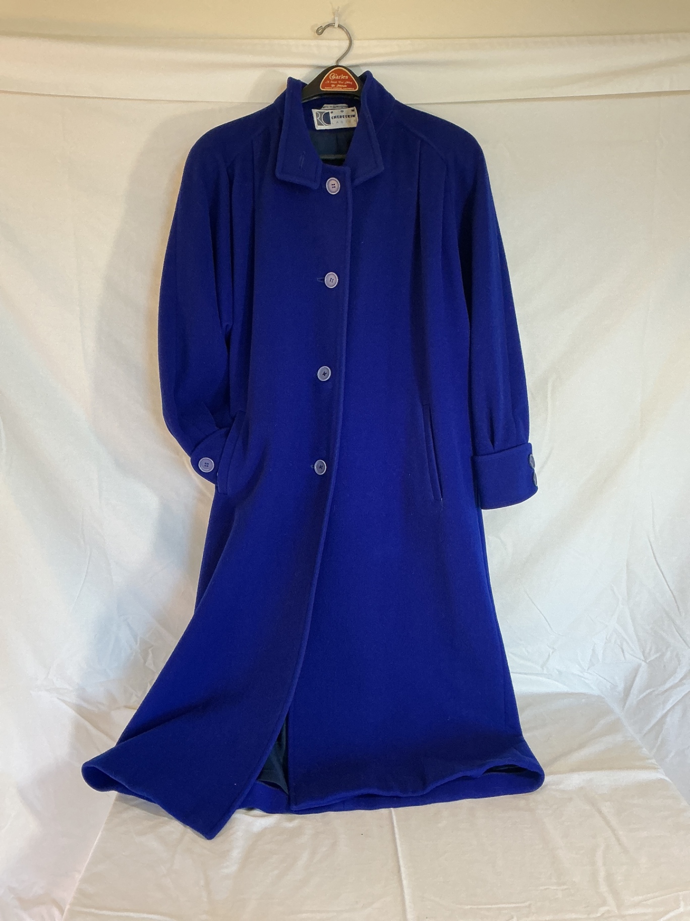Royal blue long wool coat for women - image 1 of 5