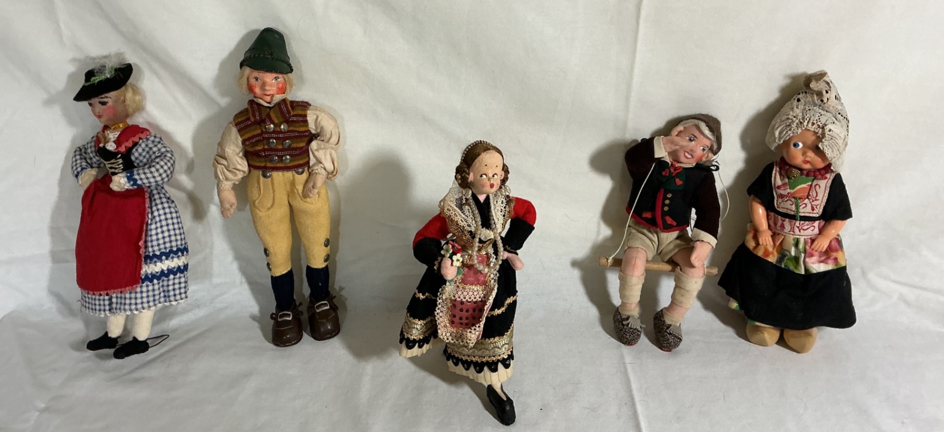Group of six fabric dolls in traditional folk costumes - image 2 of 13