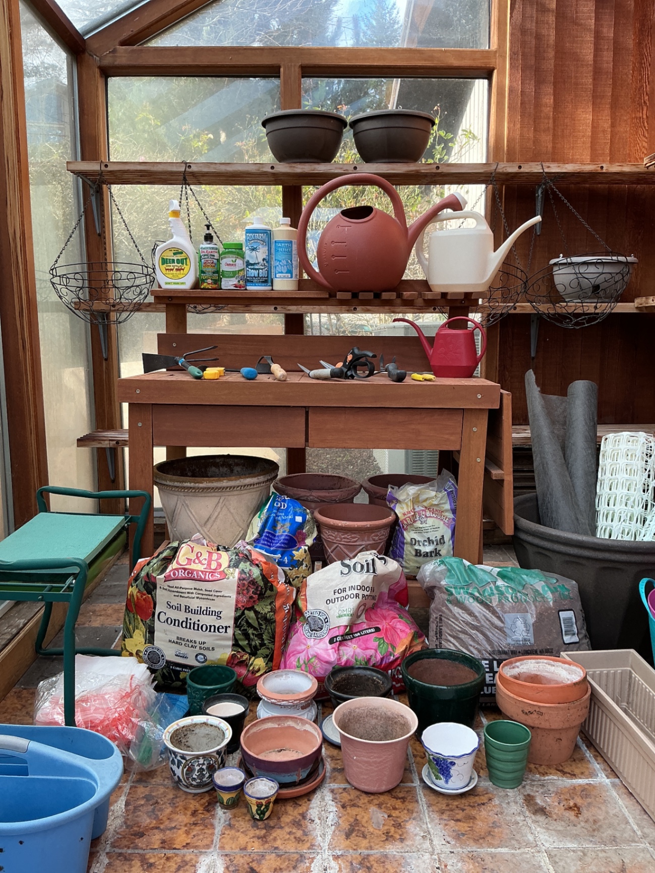 Wood Potting Bench, potting supplies - image 4 of 6
