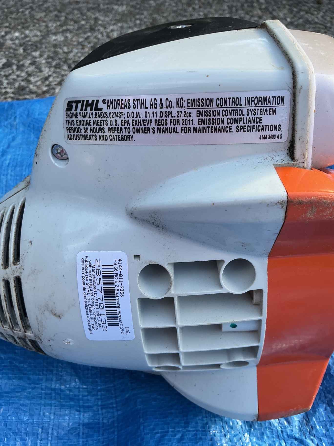 Stihl FS 56 RC string trimmer with fuel, line spool, and weed burner components - image 3 of 6