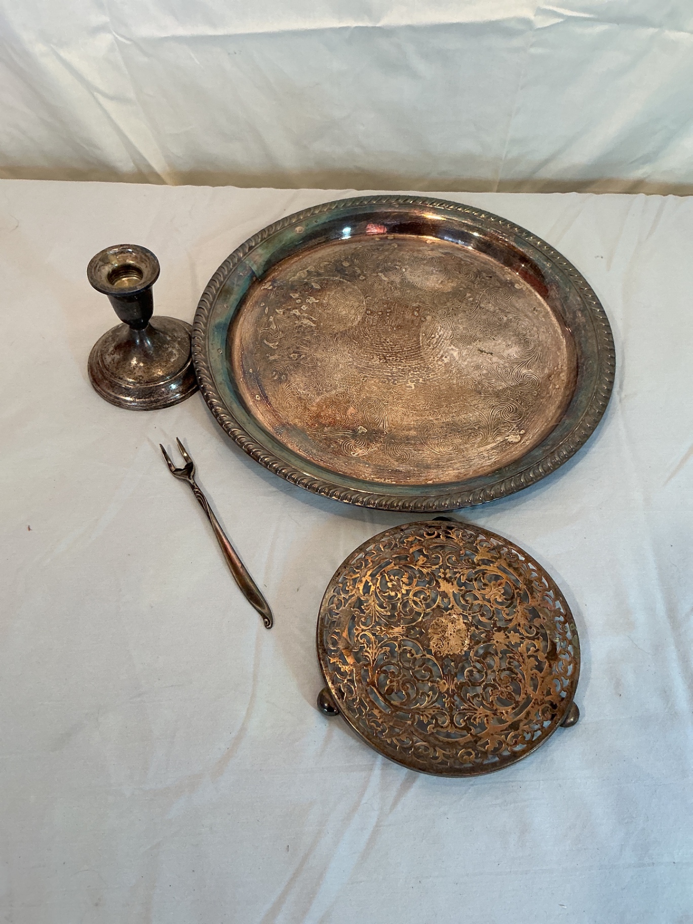 Silverplate tea service with tray and accessories - image 3 of 3
