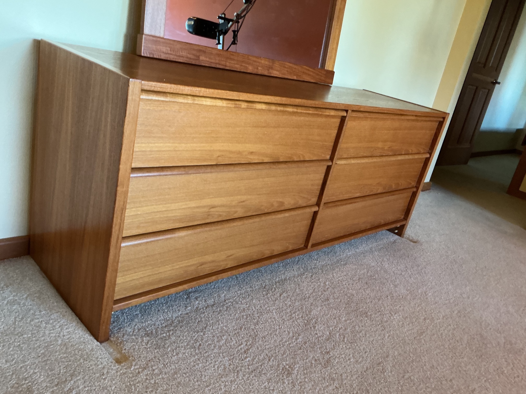 Danish MId-Century Modern Teak Dresser & Mirror - image 1 of 7