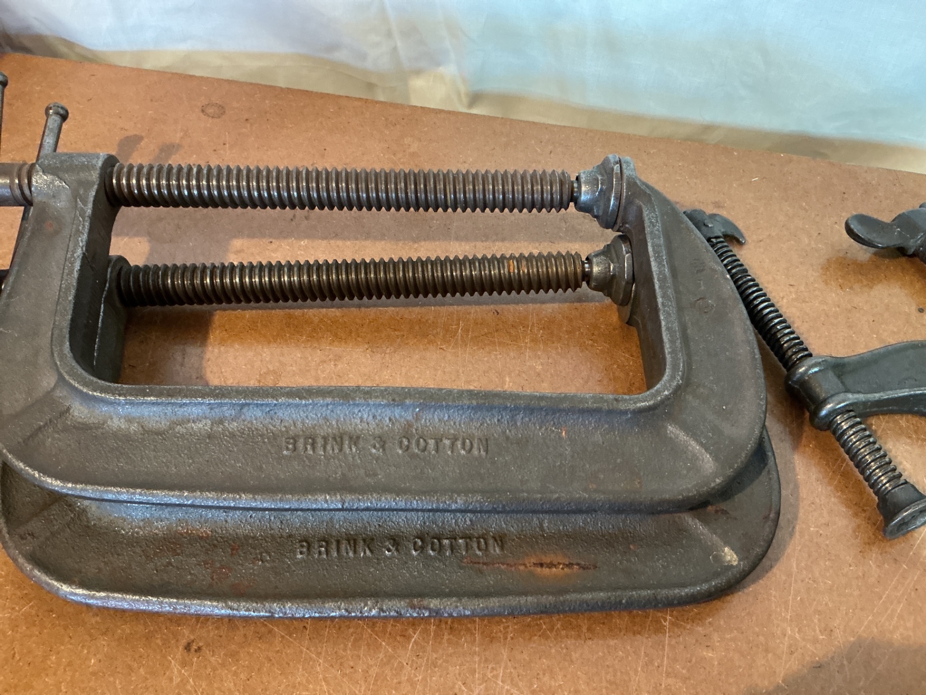 Assorted vintage woodworking clamps and bench vise - image 7 of 7