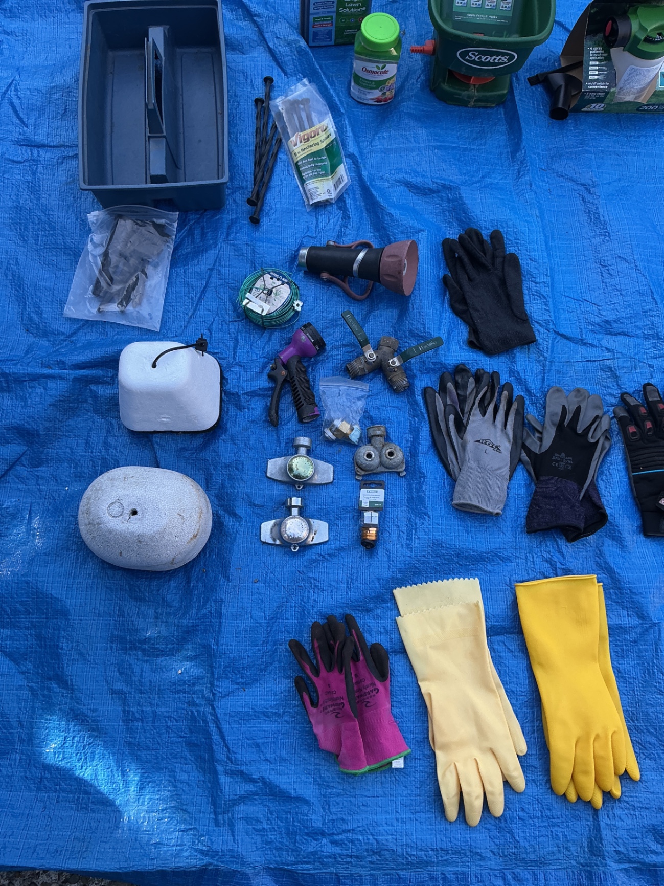 Gardening tools and equipment with wheelbarrow and pots - image 2 of 8