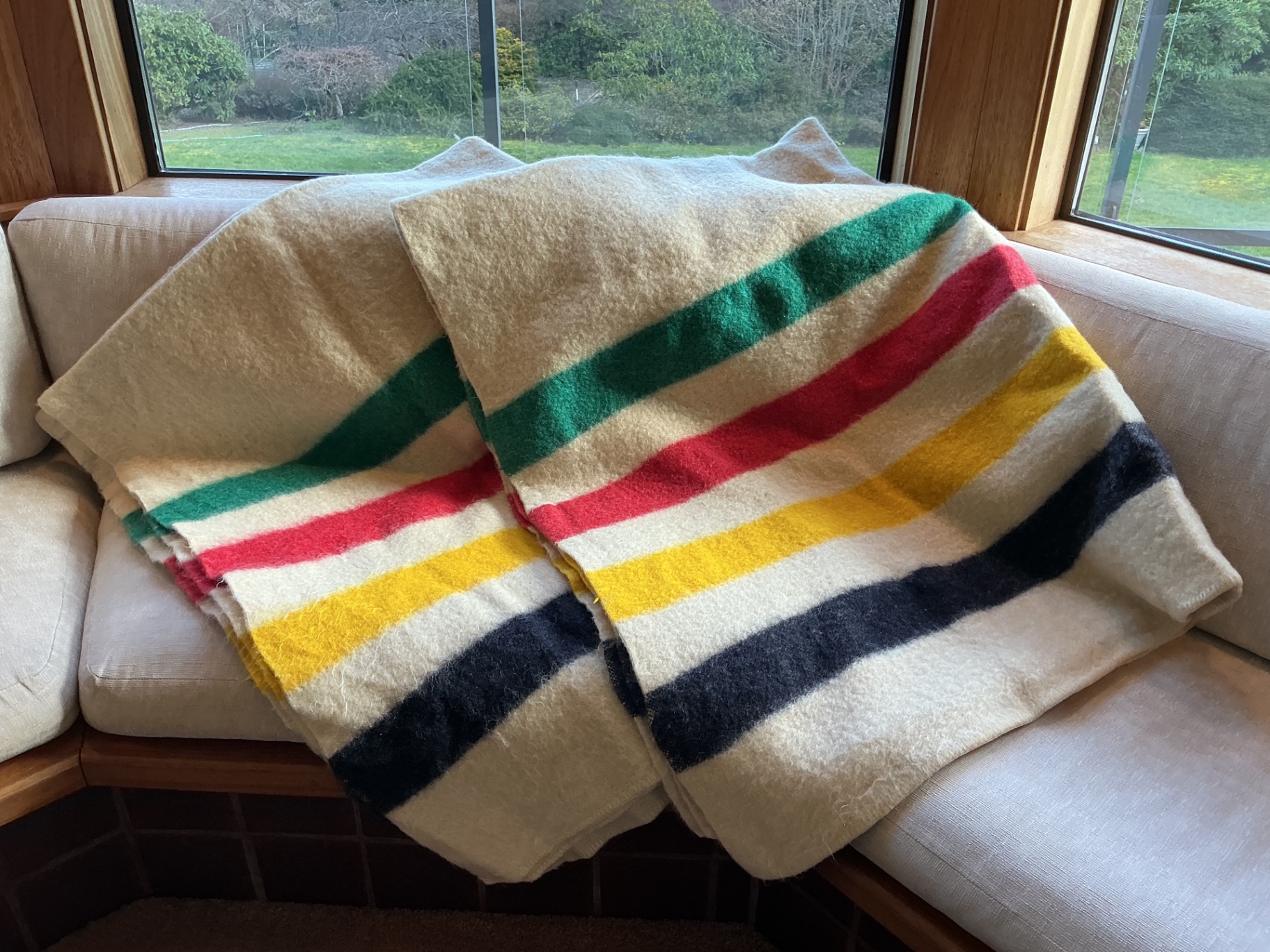 Two Whitney Point striped wool blankets.  - image 1 of 7