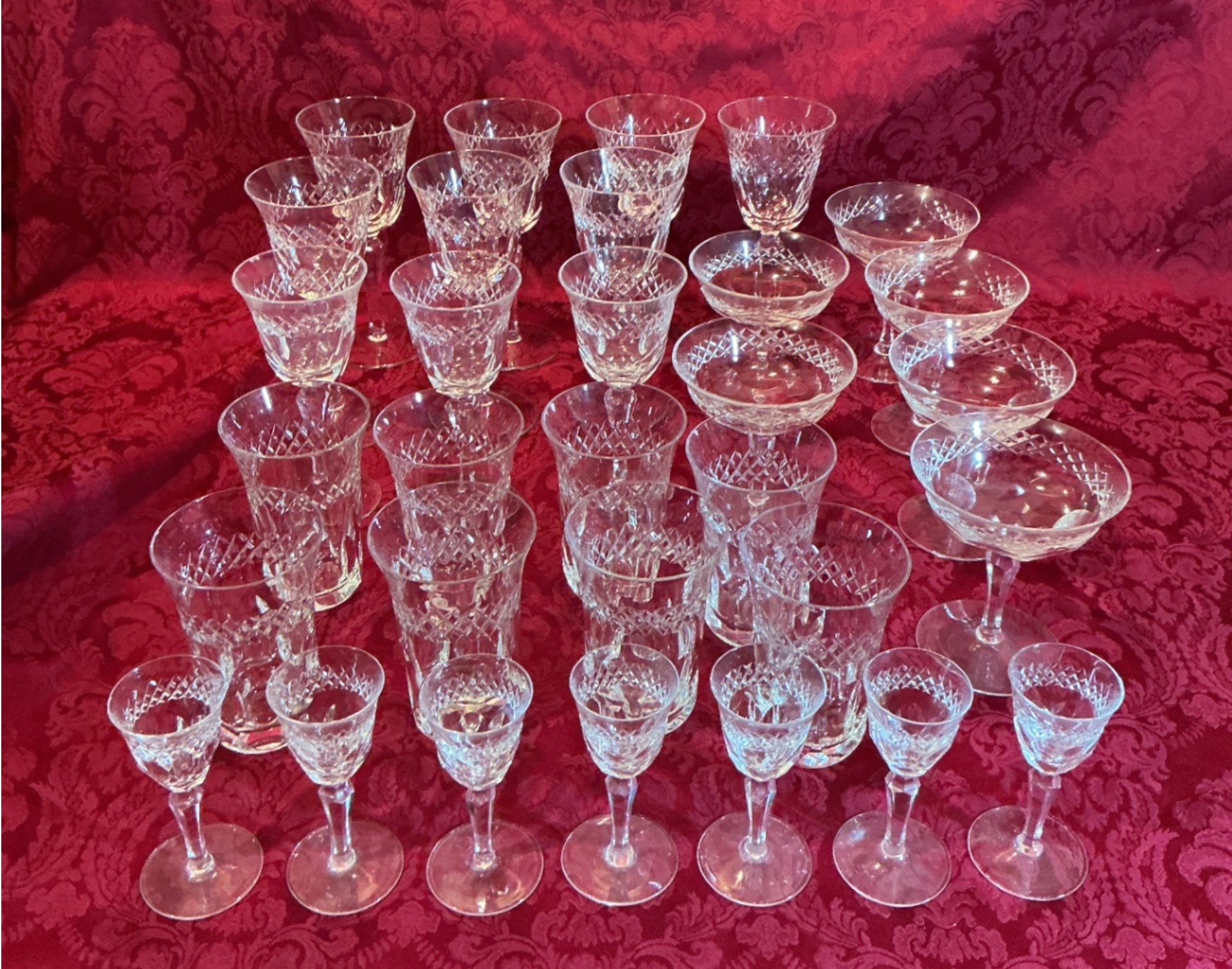 Vintage German Crystal stemware set (champagne flutes and coupe glasses) - image 1 of 6