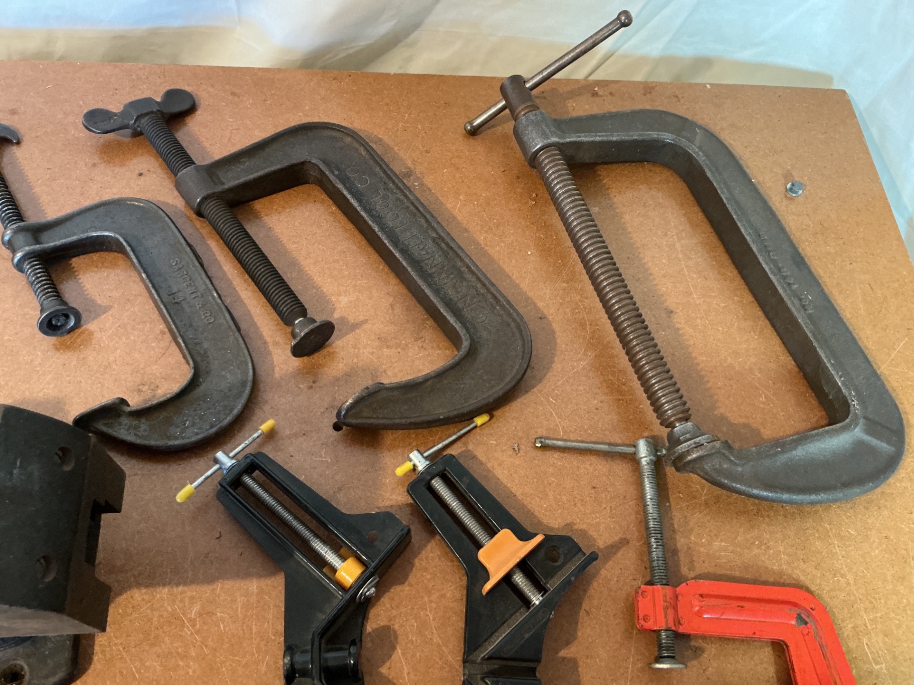 Assorted vintage woodworking clamps and bench vise - image 5 of 7