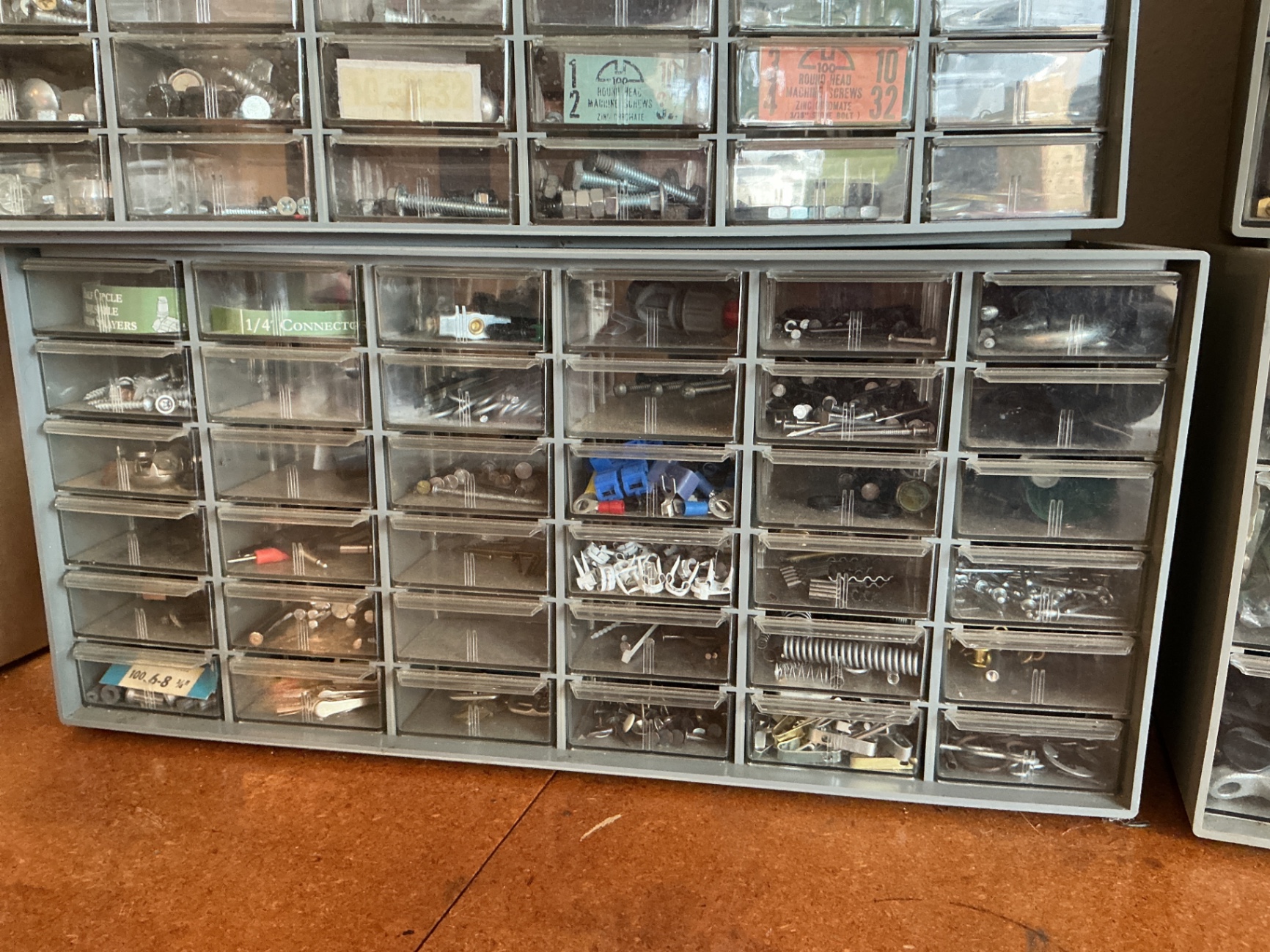 Multi-drawer hardware organizer with assorted fasteners - image 3 of 5