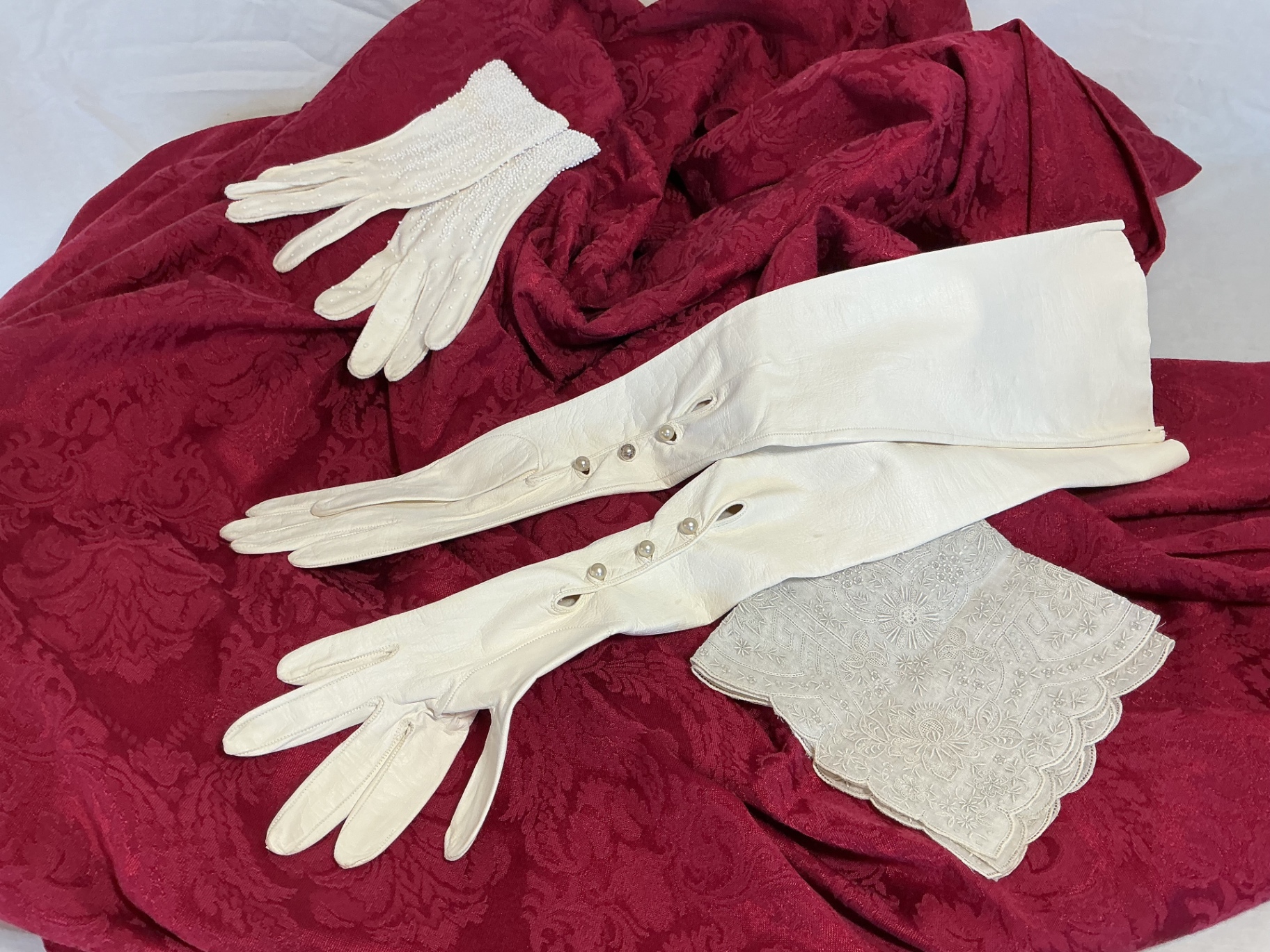 Vintage gloves and handkerchief. - image 1 of 8