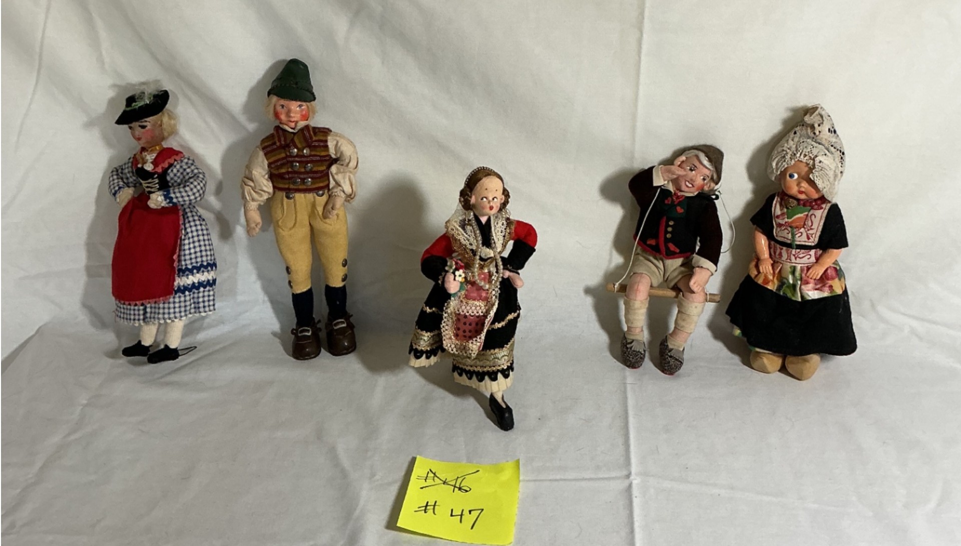 Group of six fabric dolls in traditional folk costumes - image 1 of 13