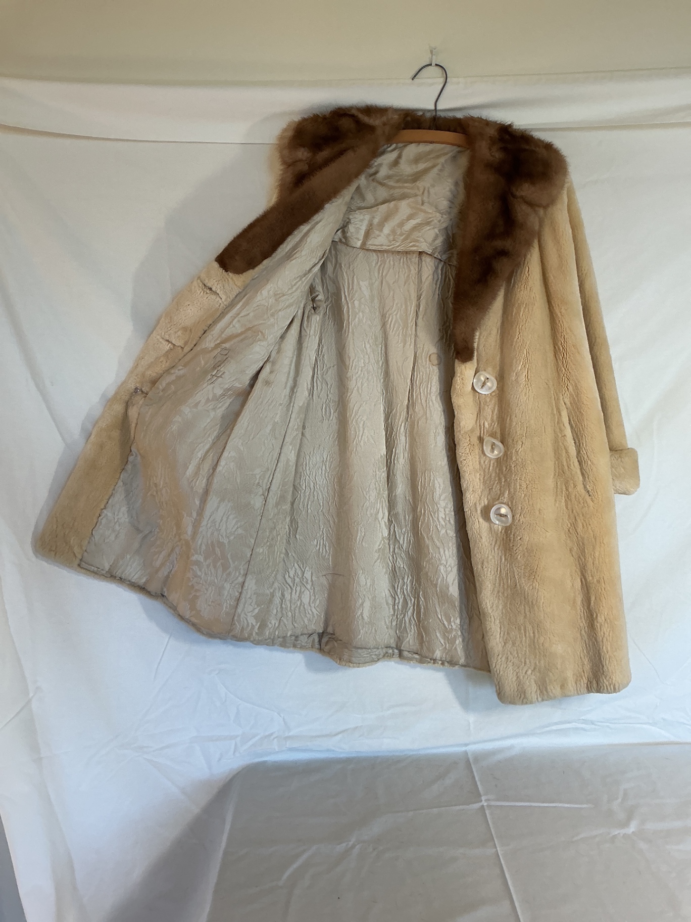 Vintage Shearling tea length coat with mink collar. - image 3 of 5