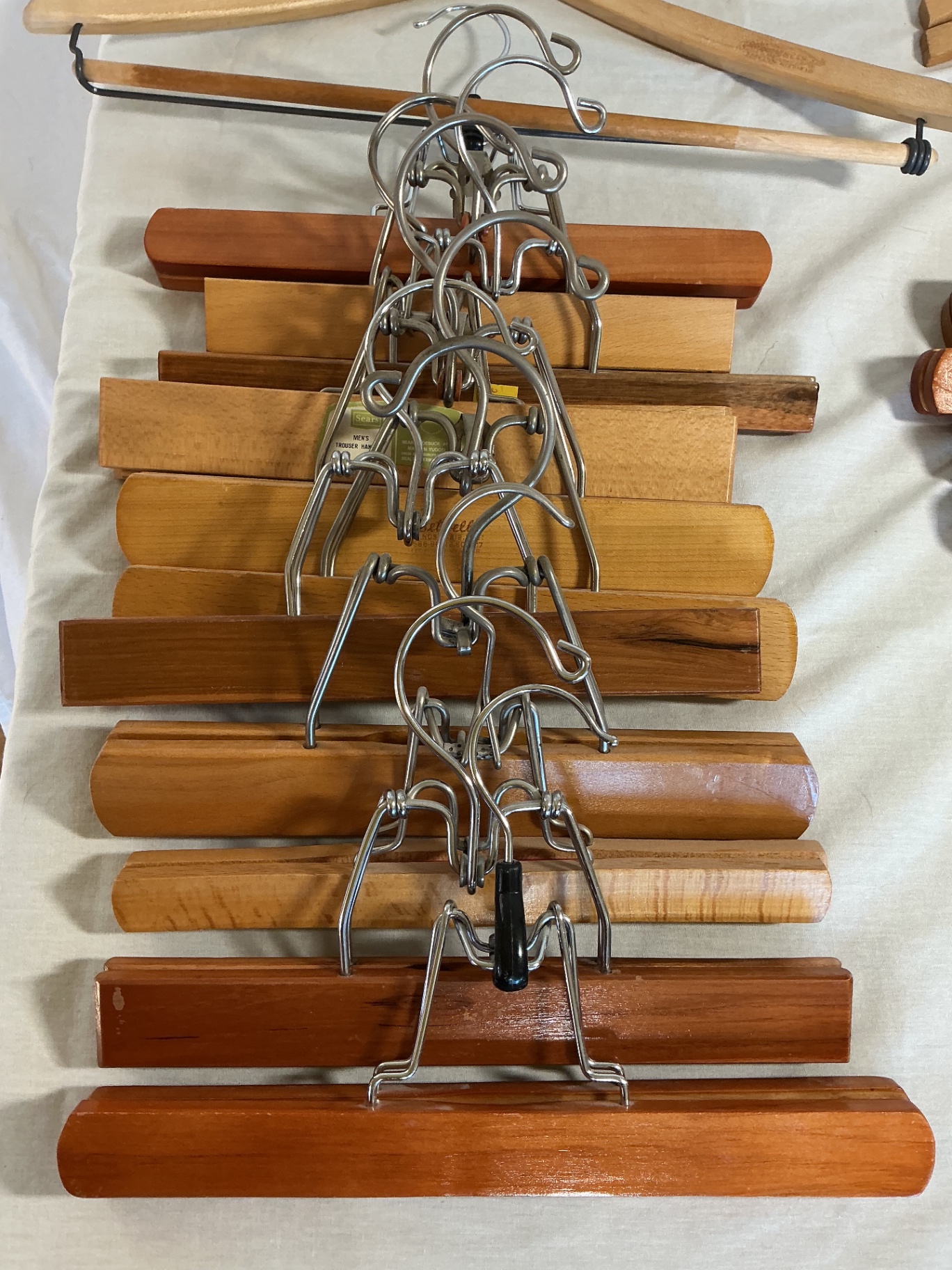 Assorted wooden clothes hangers - image 2 of 5