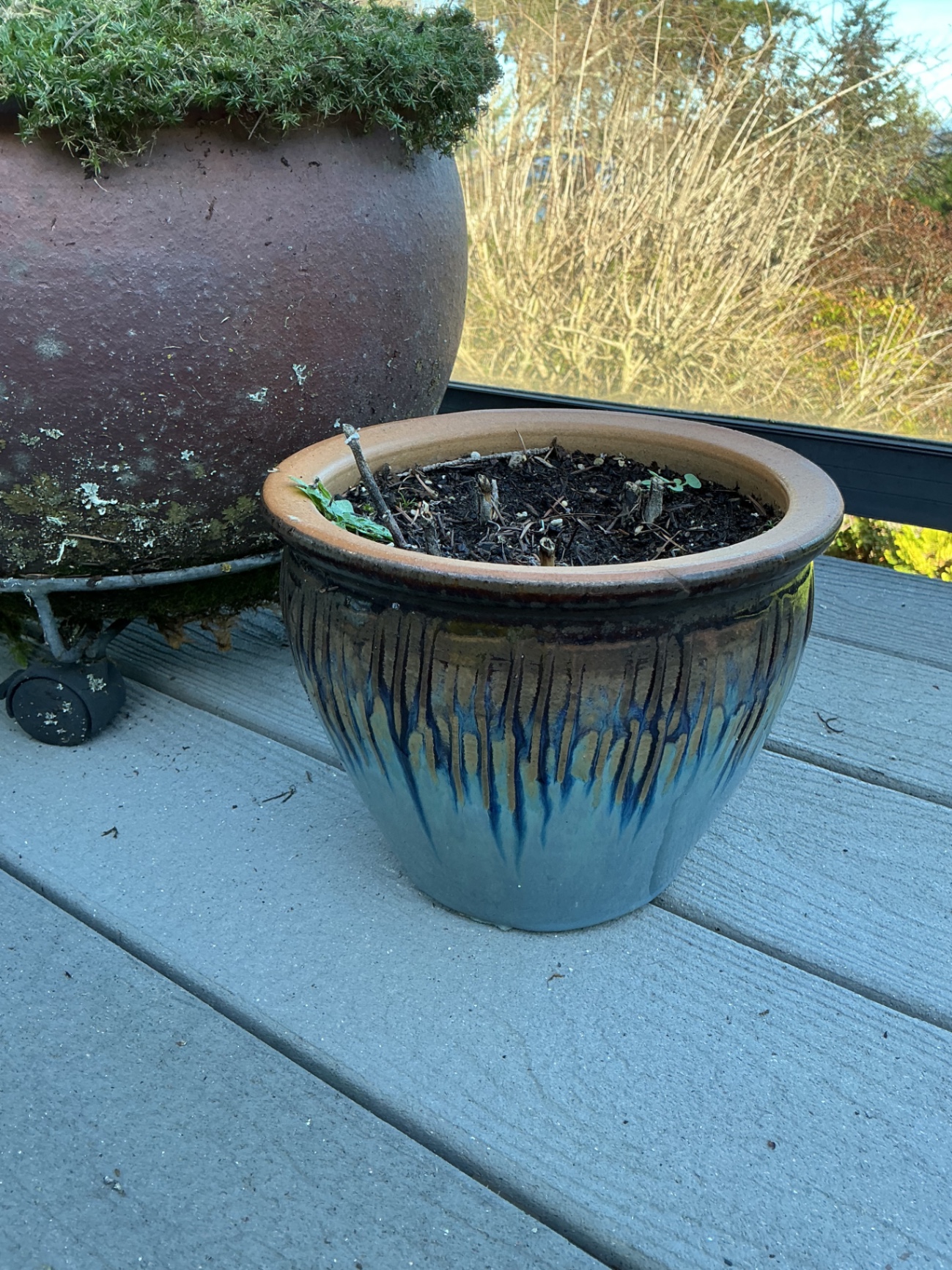 Ceramic and glazed planters.  - image 3 of 5