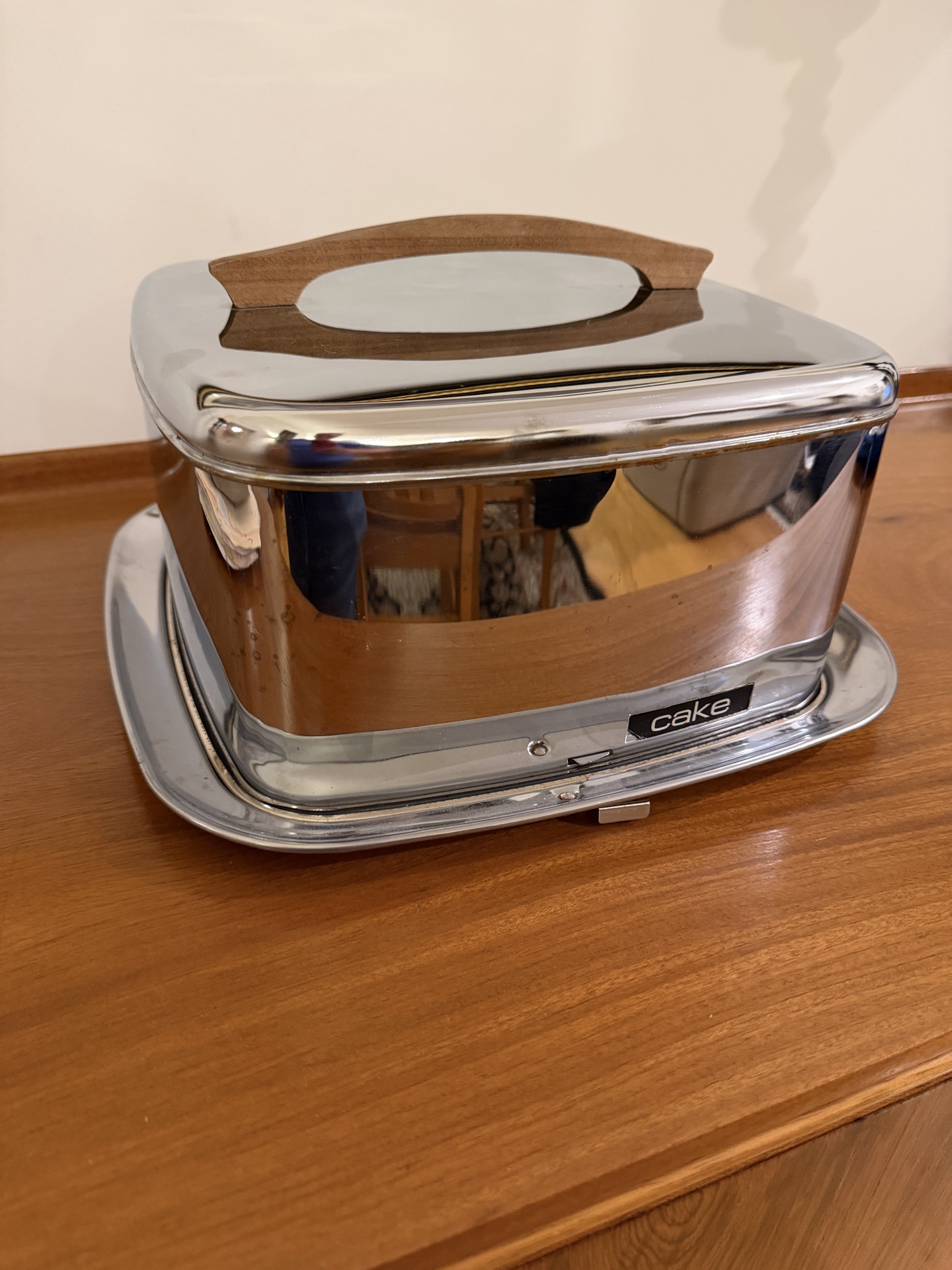 MCM vintage Lincoln Beautyware chrome cake carrier - image 3 of 8