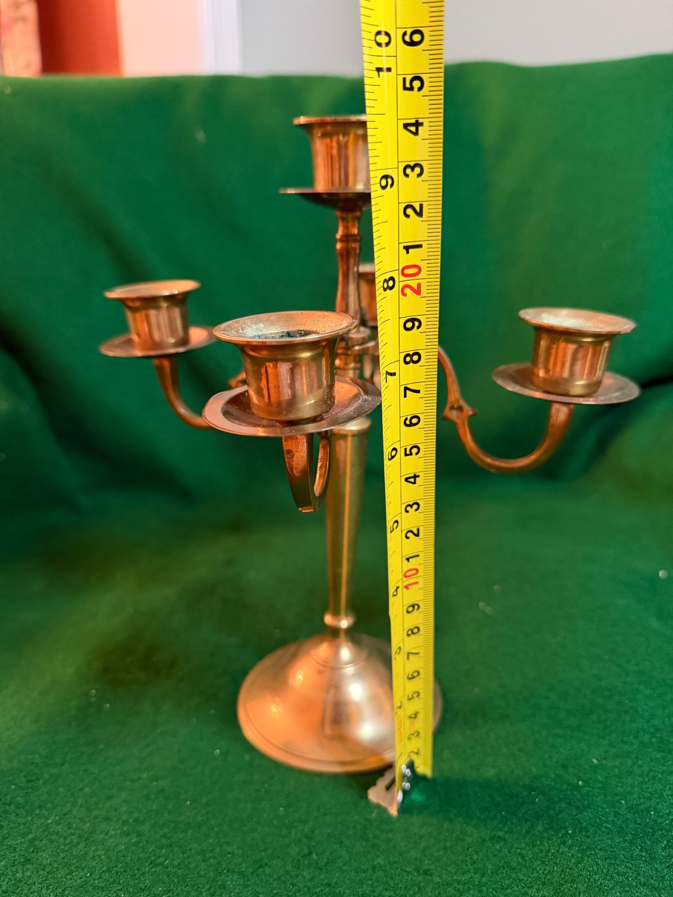 vintage five-arm brass candelabra - image 4 of 4