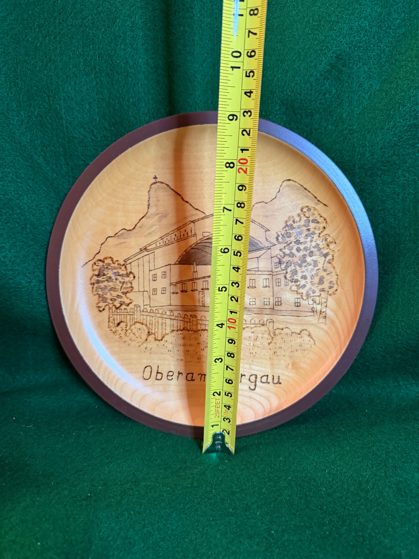 vintage wooden decorative plate - image 2 of 2