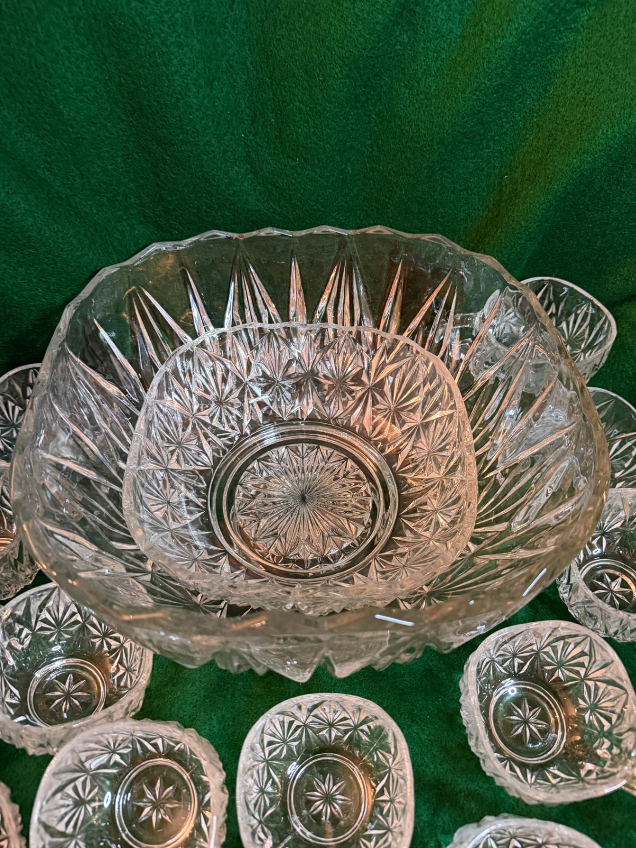 18-pc Crystal Punch Bowl/Cups - image 2 of 4