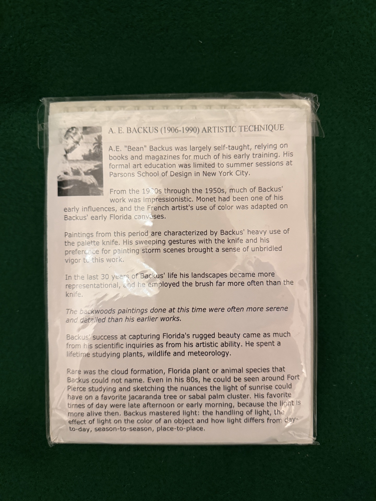 Collectible Tile featuring landscape painting by artist Albert Ernest "Bean" Backus - image 8 of 8