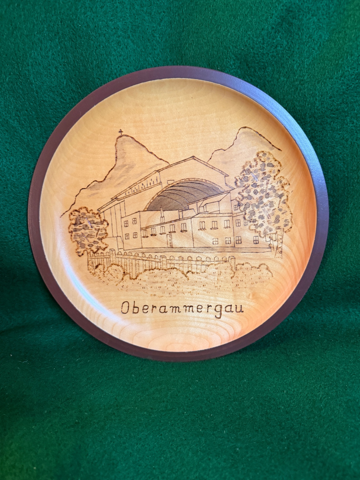 vintage wooden decorative plate - image 1 of 2
