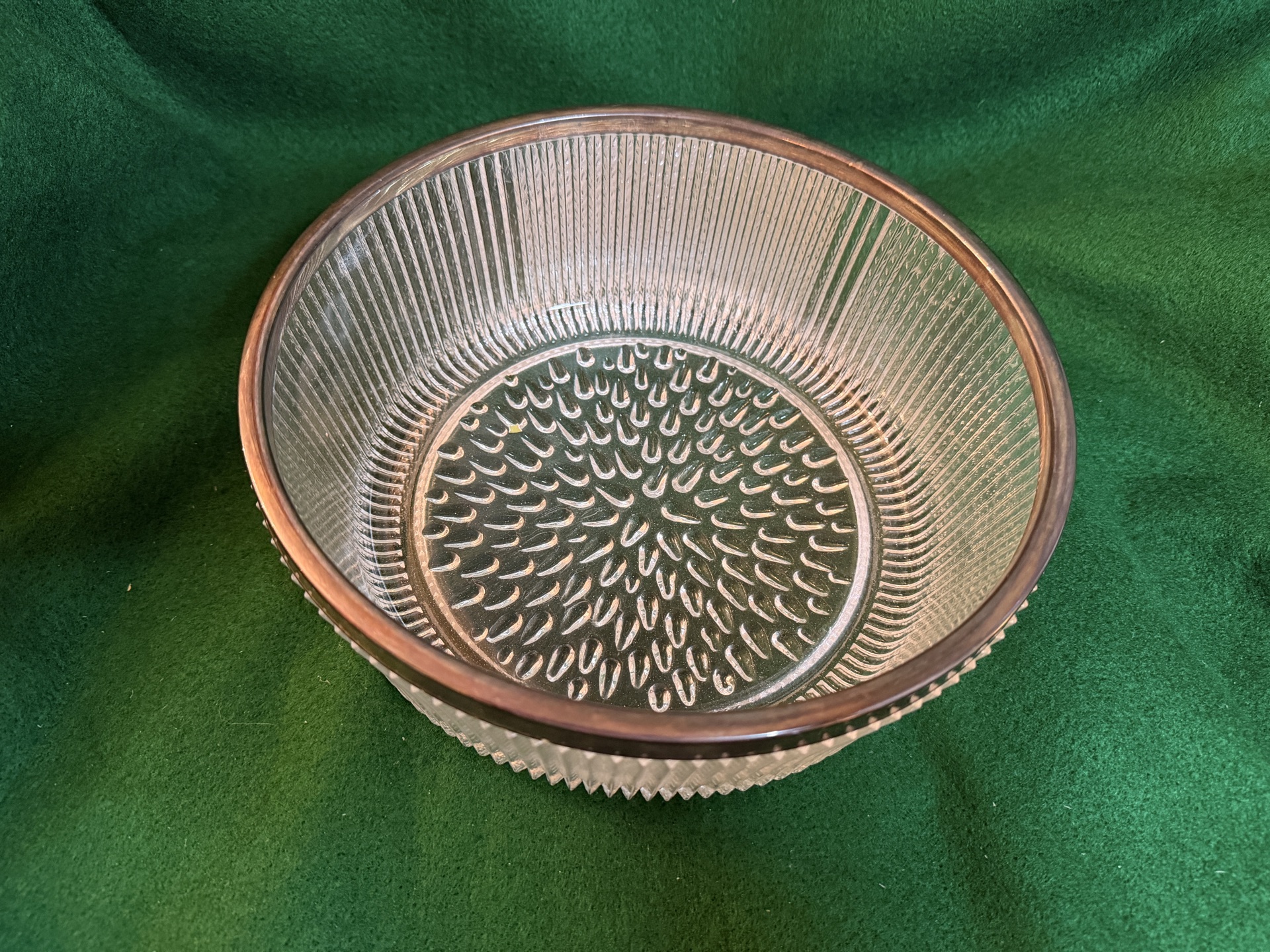 Vintage Crystal Bowl With Silver Rim - image 2 of 3