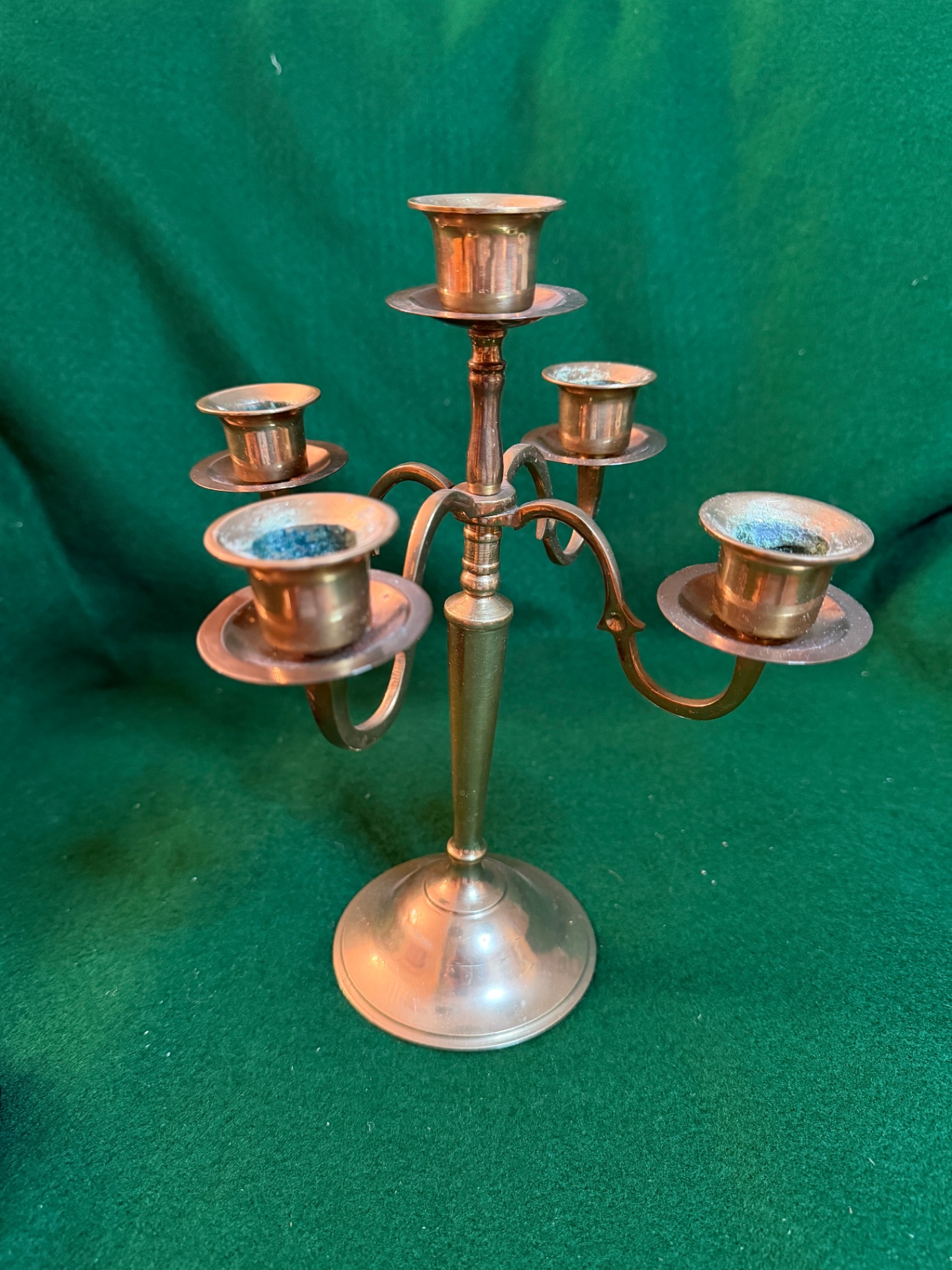vintage five-arm brass candelabra - image 1 of 4