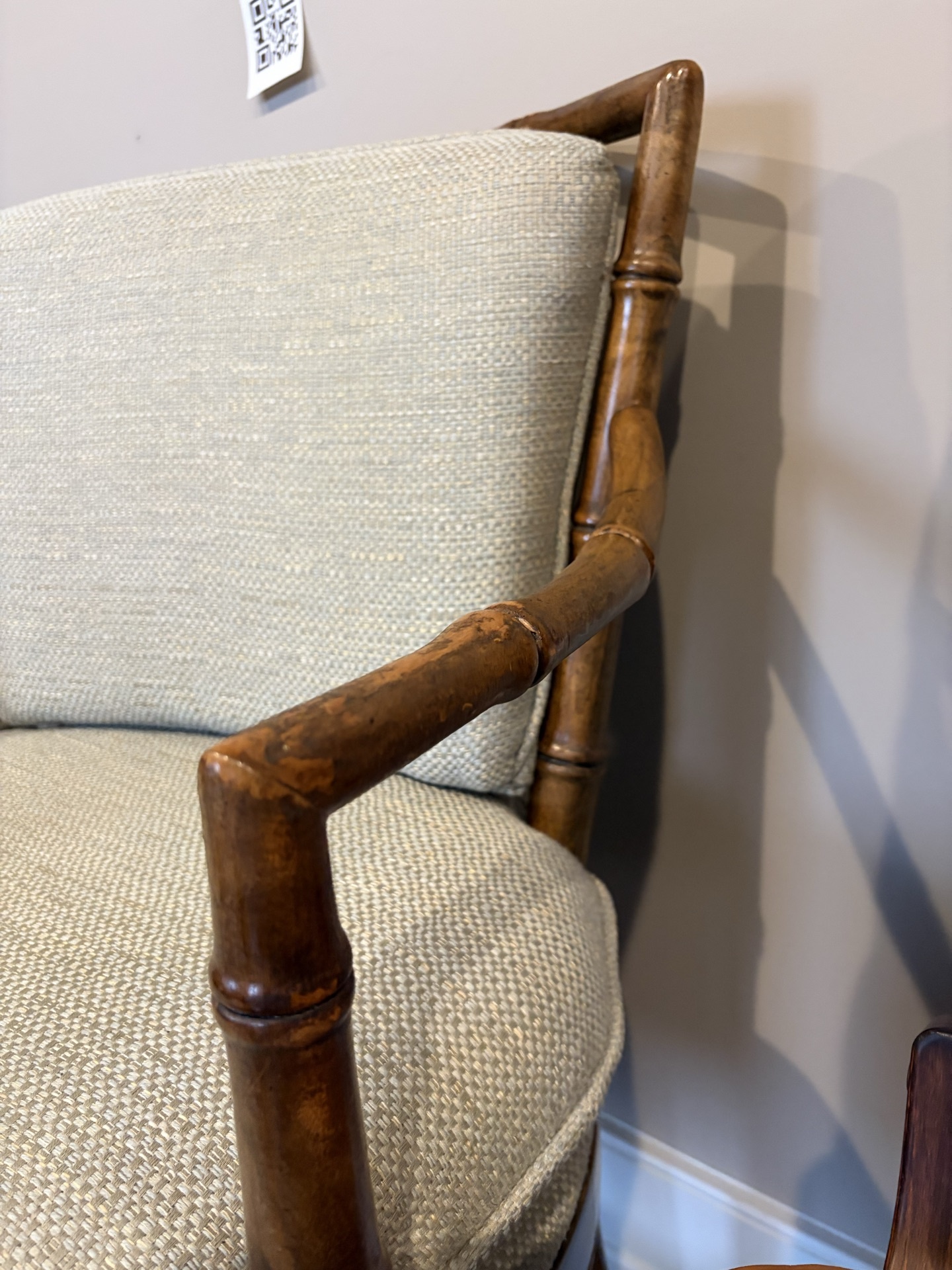 Pair of bamboo-frame chairs - image 3 of 8