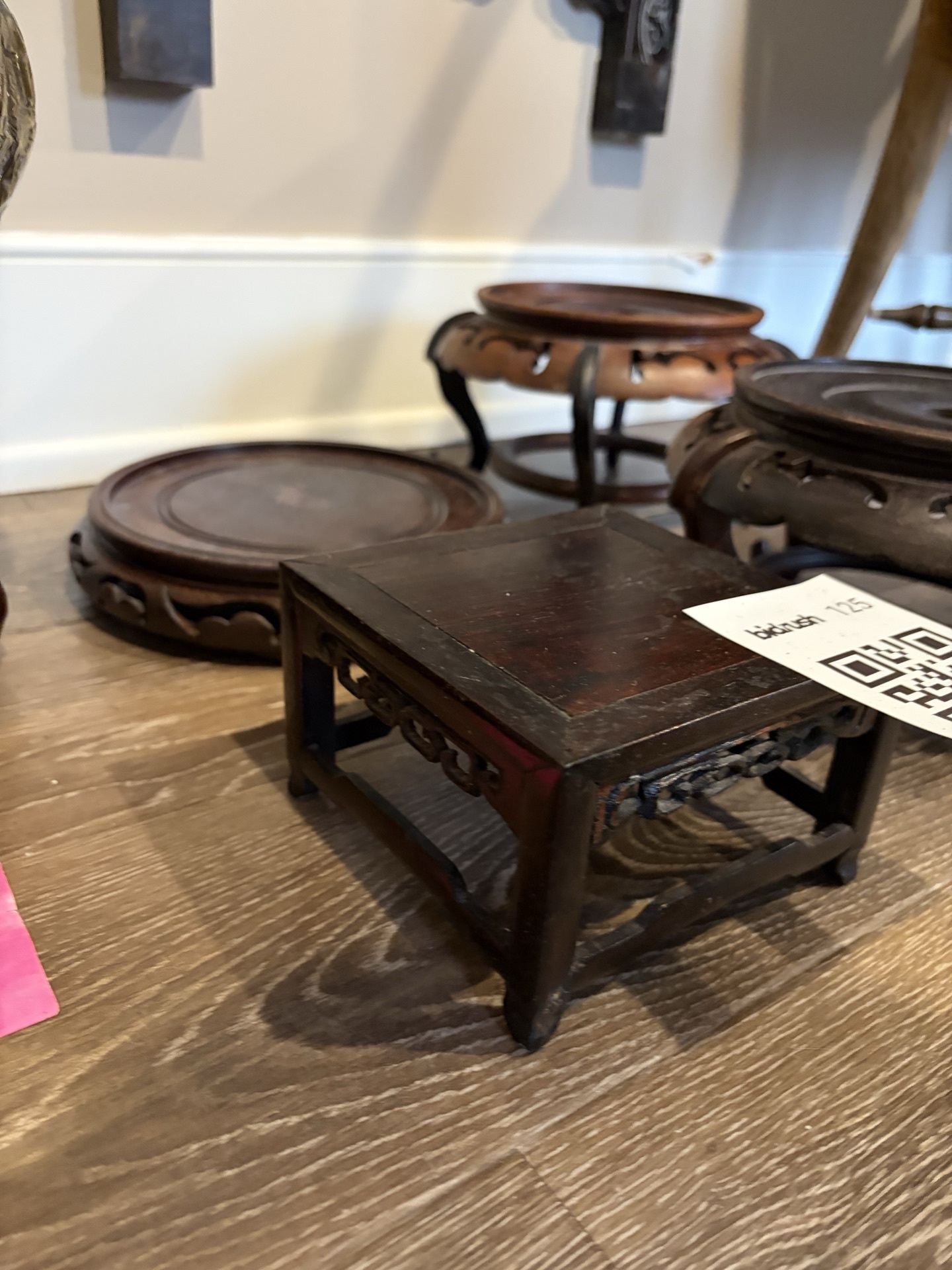 Carved wooden pedestal stands - image 4 of 4