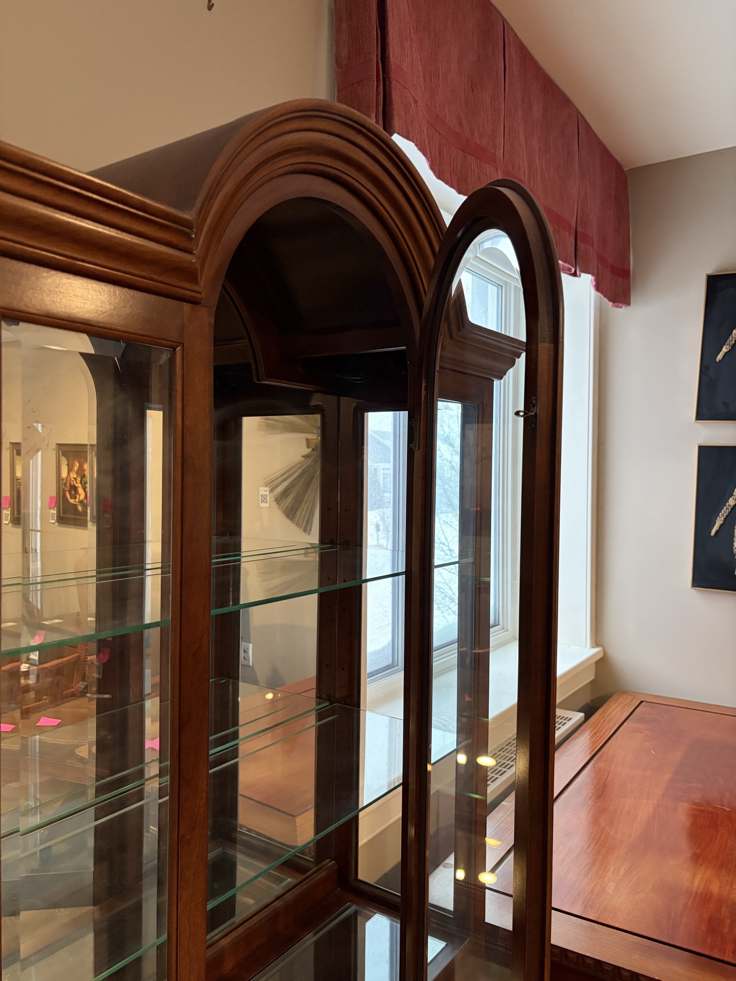Arched-Top Glass-Front Display Cabinet - image 7 of 10