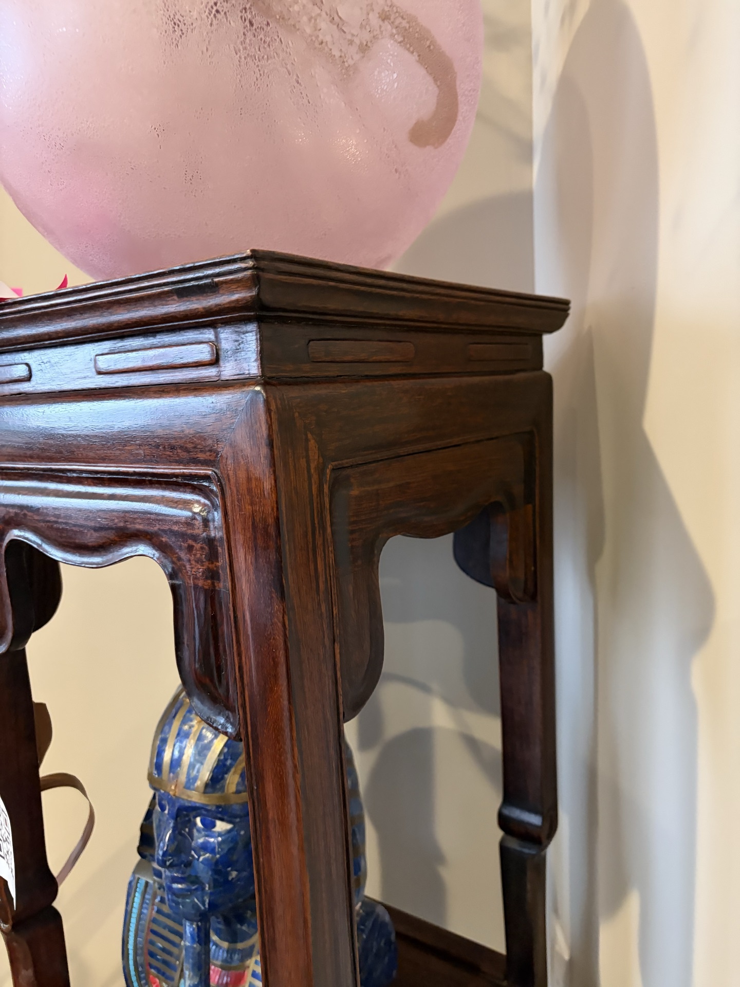 Tall carved wooden display stand - image 6 of 10
