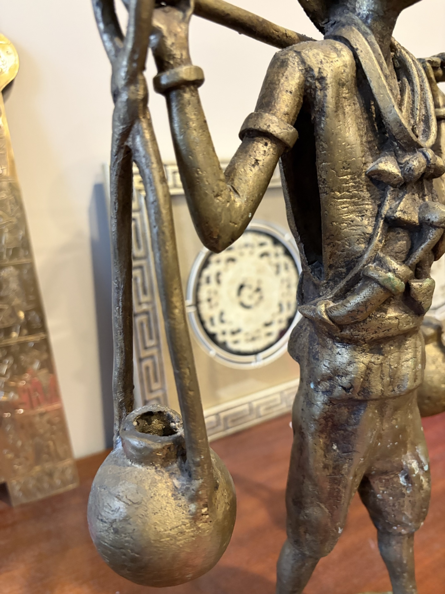 Bronze Statue of a figure carrying a balance scale - image 4 of 9