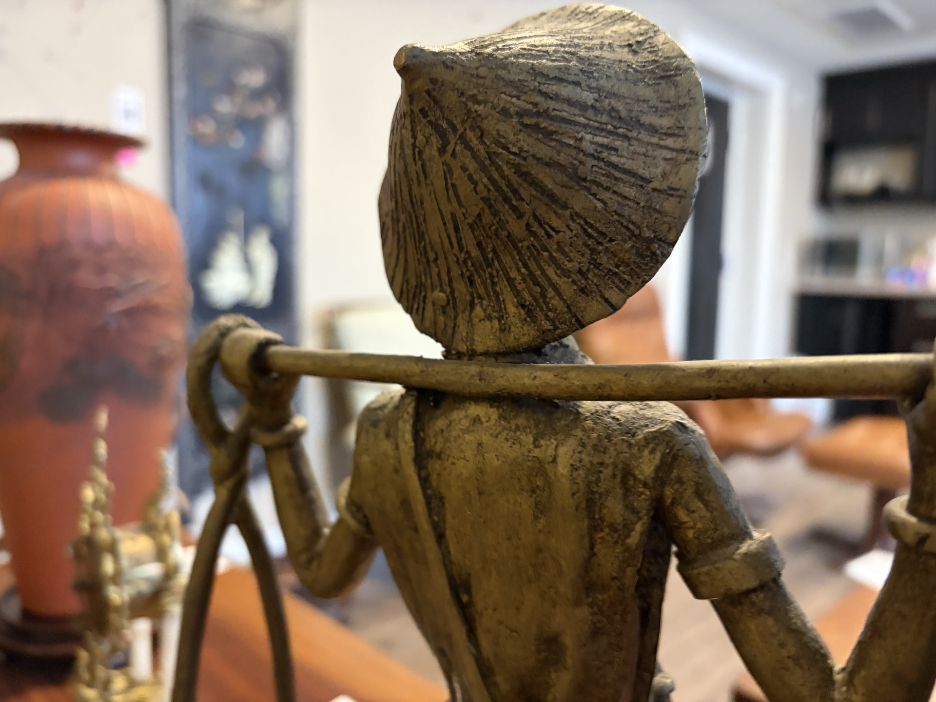 Bronze Statue of a figure carrying a balance scale - image 6 of 9