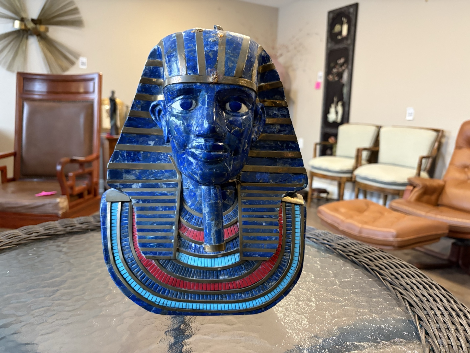 Lapis lazuli stone bust of Tutankhamun - image 1 of 6