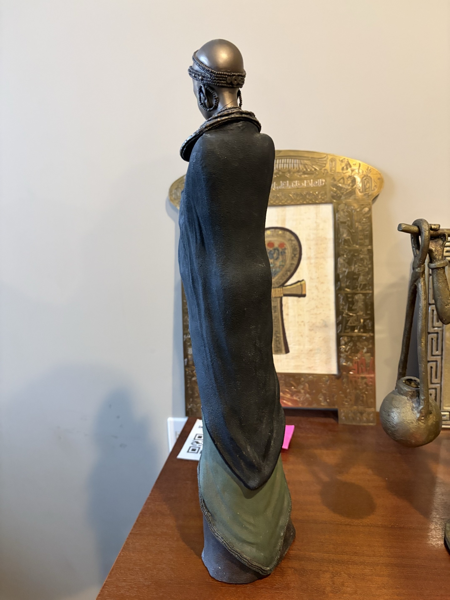 Mali bride beaded-collar robed statue - image 5 of 5